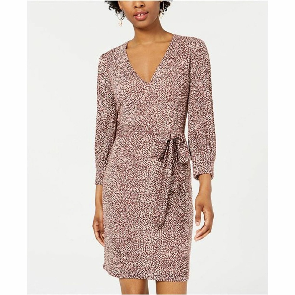 City Studio leopard print surplice neckline dress XS NWT